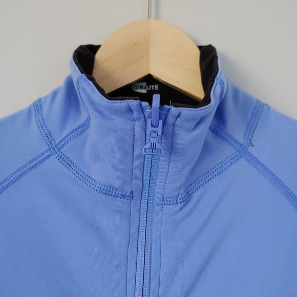 Adidas Reversible Jacket Climalite Size Large Cornflower Blue Black - Picture 11 of 16